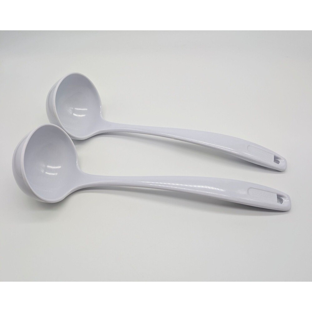 Set Of 2 Goodcook White Melamine Ladles BPA Free 12"